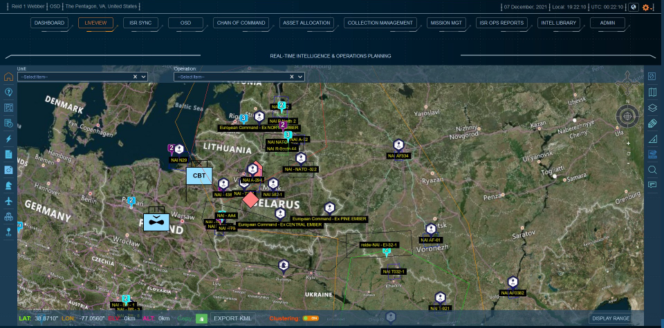 Linx Screenshot - Common Operating Picture and Current Intelligence Picture